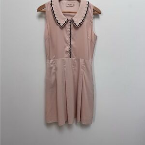 Miss Patina London Blush Pink Peter Pan Collar Pleated Dress UK 10 US 6 Vintage
